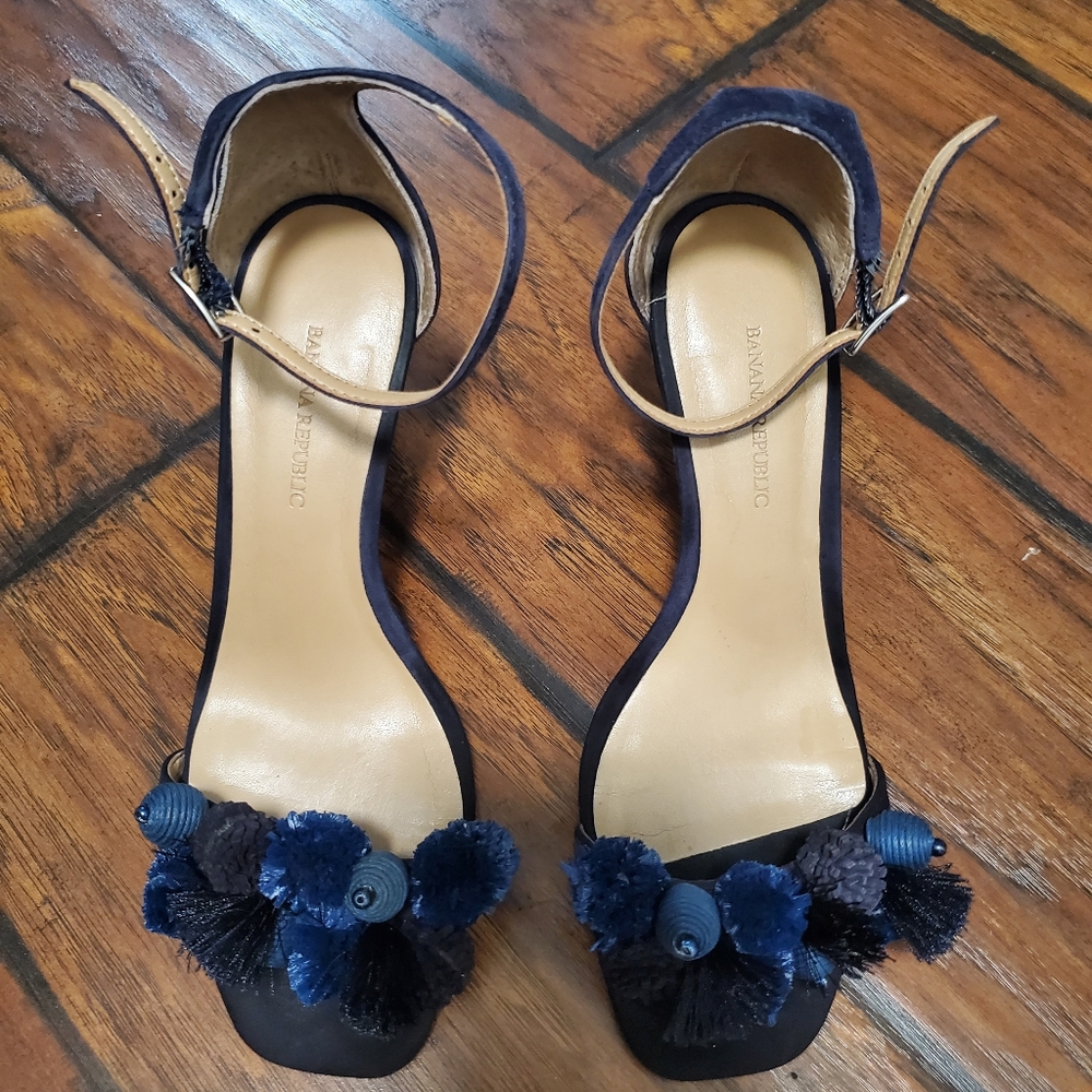 Banana Republic Pom Pom Bare High Heel Sandal